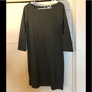 Gap long sleeve gray shift dress with zipper, med